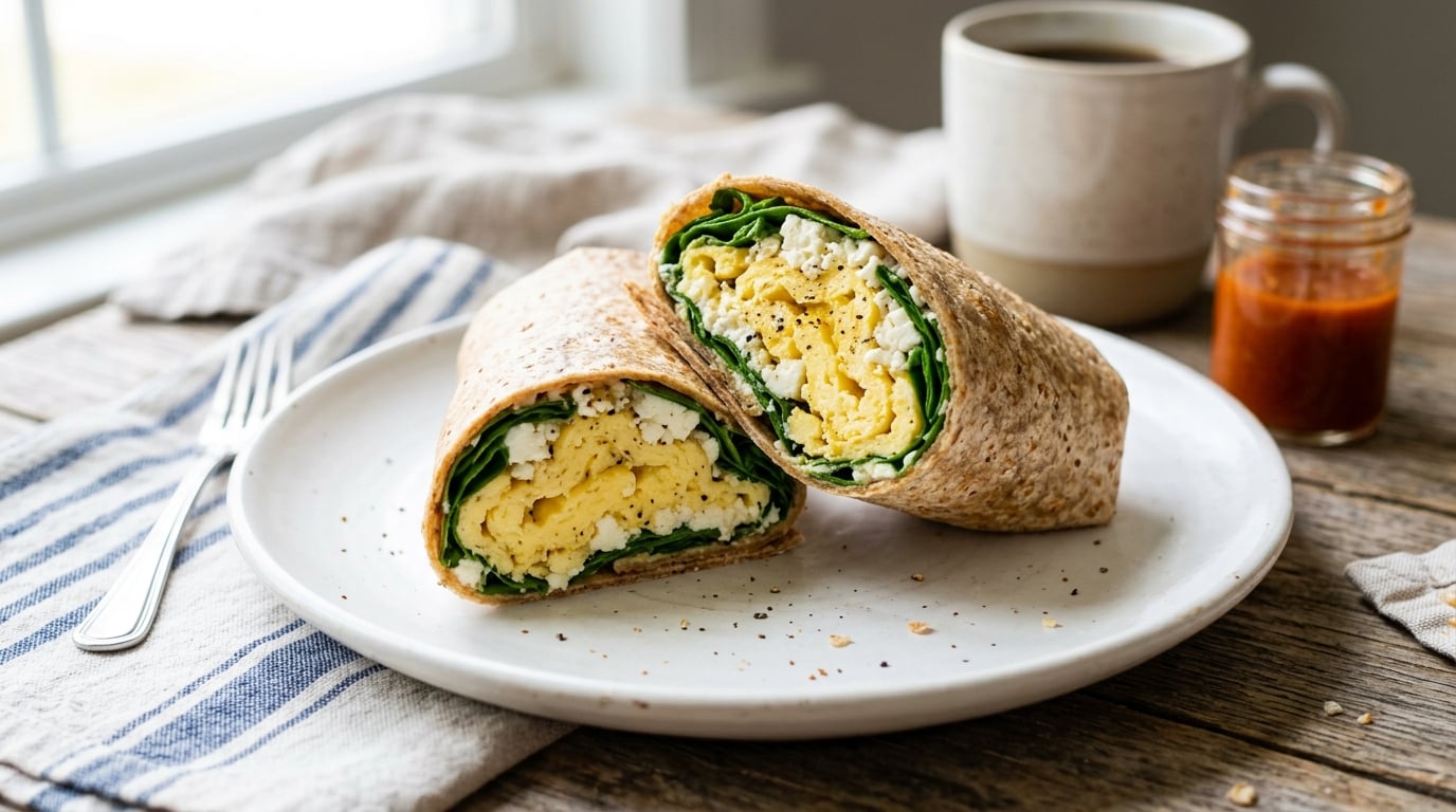 Spinach Feta Breakfast Wrap